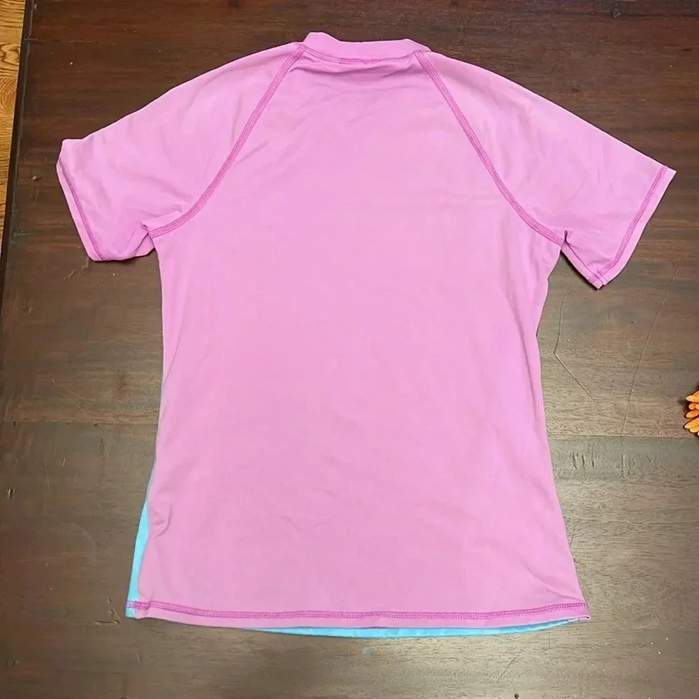 Lands End purple, tie-dye girls  rash guard size medium